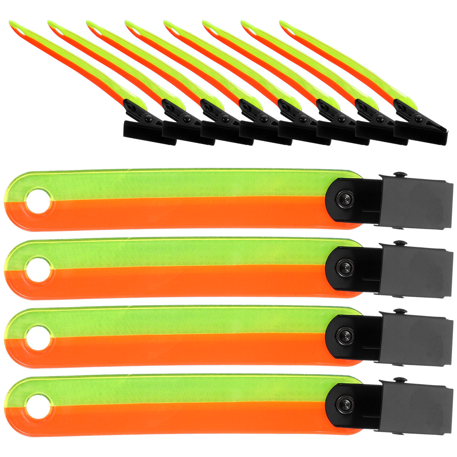 High And Running Gear - 12 Clip Riflettenti Fluorescenti in PVC