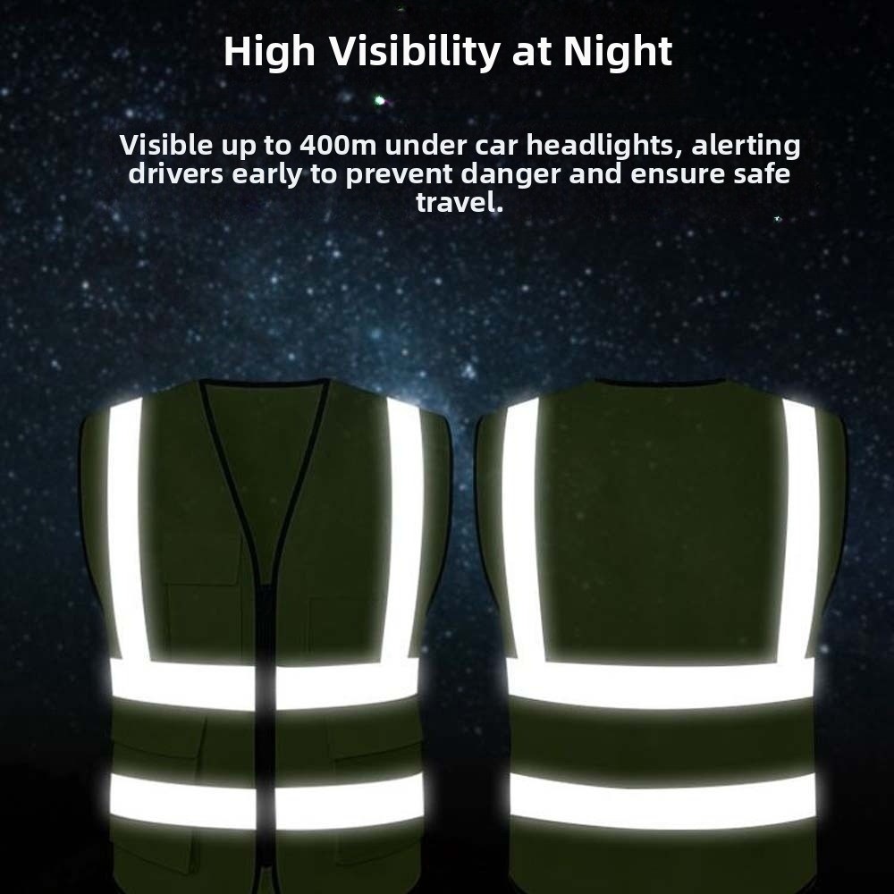 High And Running Gear - Gilet riflettente ad alta visibilità Avvertimento