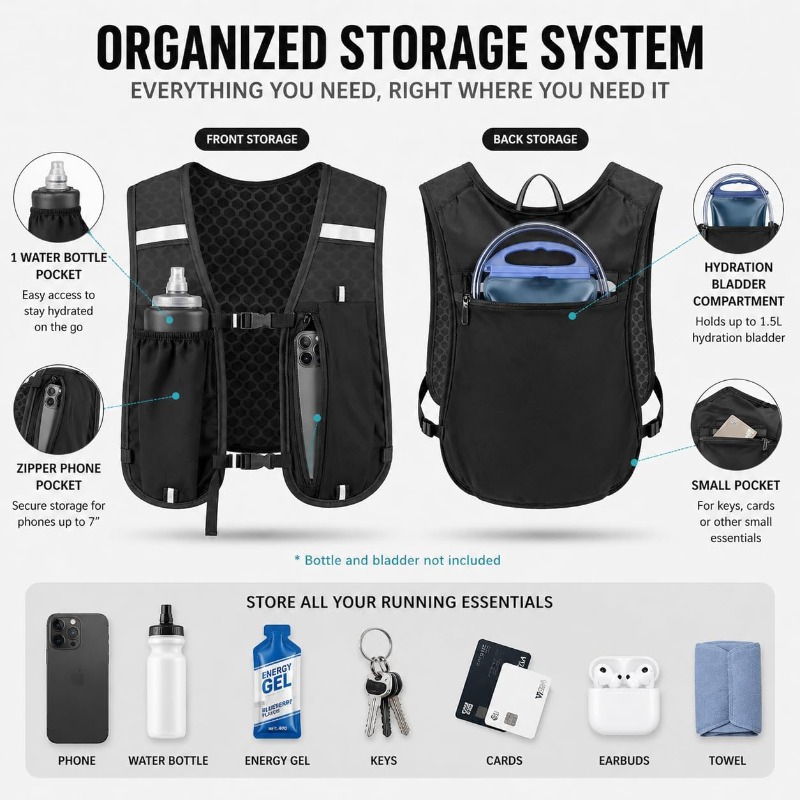 Gilet Riflettente Leggero per  - Running Gear Storage recensione e prezzo
