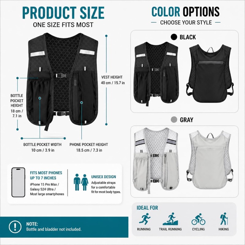 Gilet Riflettente Leggero per  - Running Gear Storage recensione e prezzo